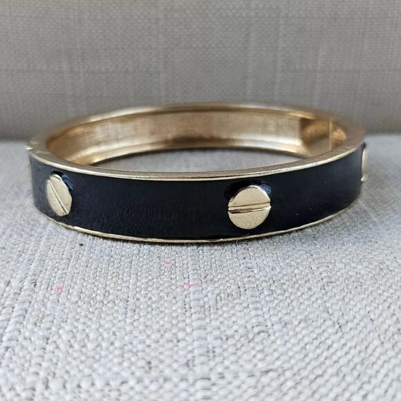 Jewelry - Fashion Bracelet Black/Gold Tone Wrist Band Fashion Jewelry Size 7 in